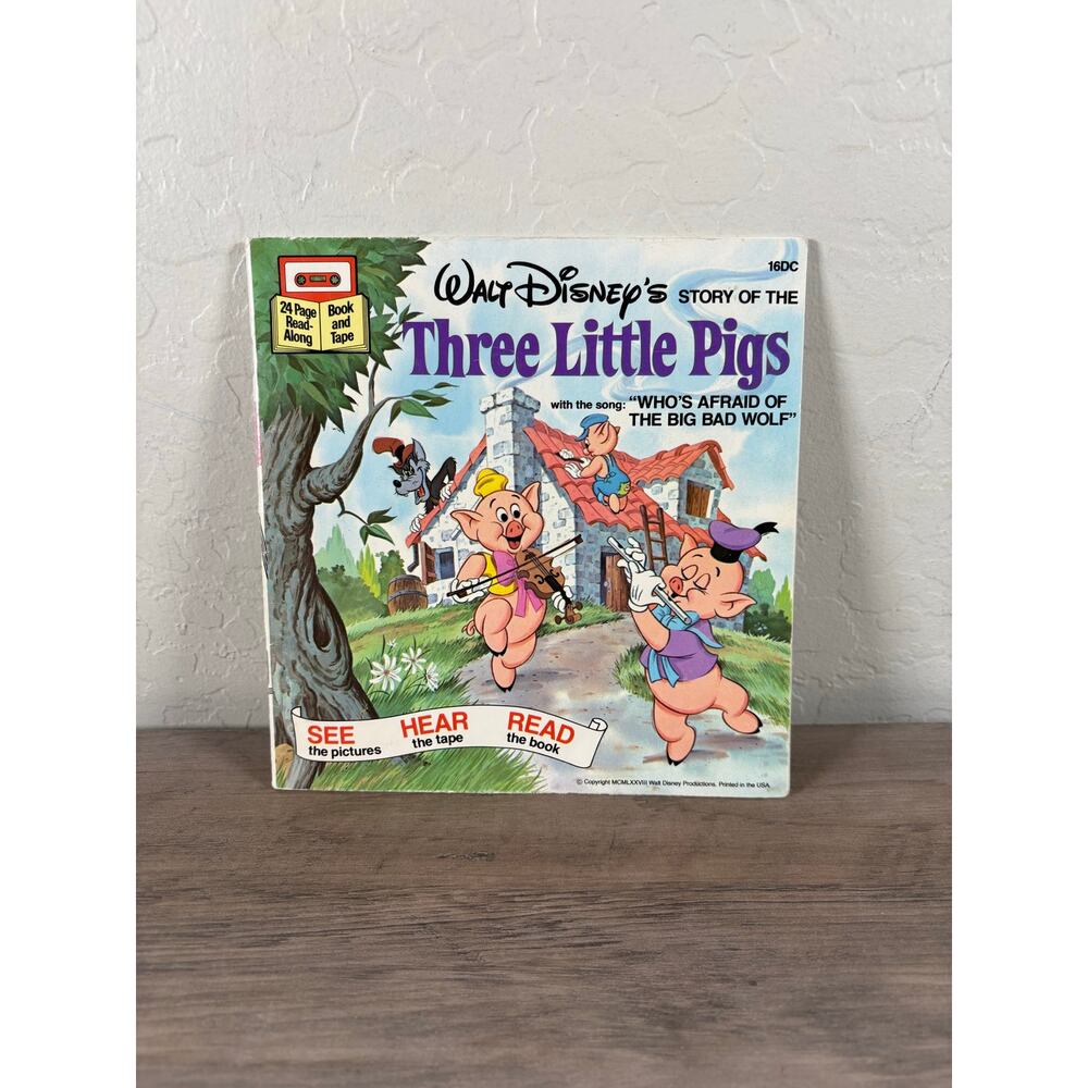 Three Little Pigs‎ Disney See Hear Read 16DC Book Only EUC